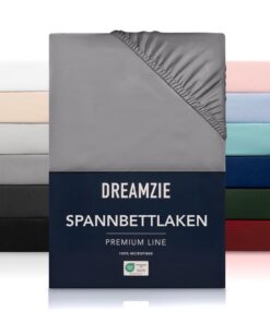 Dreamzie Spannlaken 100% Mikrofaser - Hoher Steg - Anthrazit - Schadstoffgeprüft OEKO-TEX