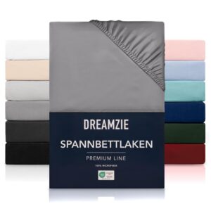 Dreamzie Spannlaken 100% Mikrofaser - Hoher Steg - Anthrazit - Schadstoffgeprüft OEKO-TEX