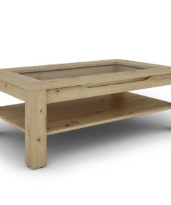 byLIVING Couchtisch Ralph/Eiche-Optik hell-braun/Sofatisch mit viel Stauraum/Sofa Table für living Raum/B 110, H 43, T 6