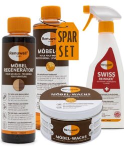Renuwell Möbel-Regenerator + Möbel-Öl + Swiss Reiniger - Intensive Pflege für Holzmöbel | Für Liebhaber des Hauses | Ide
