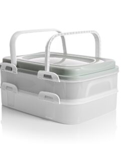 BigDean Partycontainer mit 2 Etagen – für Backwaren, Snacks & Kuchen geeignet – ideal für Feierlichkeiten – Made in Euro