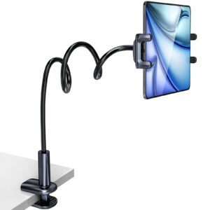 Giftorld Flexible Tablet Stand Halter für Bett und Tisch - Verstellbare Lange Schwanenhals Arm Mounting Klemme - Kompati