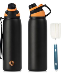 Edelstahl Trinkflasche Sport 1L - BPA-Frei, Thermo-Auslaufsicher für Schule und Fitness - 1500ML Kohlensäure-gerecht
