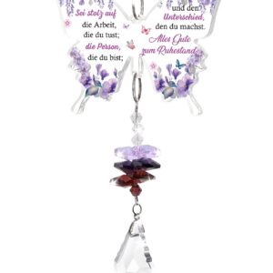 PRSTENLY Renteneintritt Geschenk für Frau, Schmetterling Kristall Sonnenfänger, ruhestandliche Geschenke für Frauen, Mam