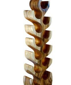 Kinaree XL Suar Weinregal für 12 Flaschen – Holzregal aus Massivsuar – Dekoration für Wohnzimmer, Küche oder Bar