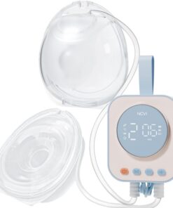 NCVI Elektrische Milchpumpe Freihändig | Superleise, Krankenhausqualität, 21/24/28 mm Flansch (Blau) NCVI Elektrische