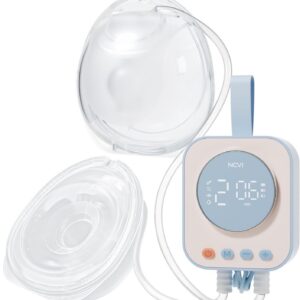 NCVI Elektrische Milchpumpe Freihändig | Superleise, Krankenhausqualität, 21/24/28 mm Flansch (Blau) NCVI Elektrische