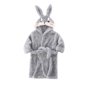 Kuschel Bademantel Kinder XINYUNZU Warm Winter Bathrobe Mit Tier-Kapuze 2-14 Jahre