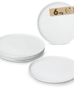 MALACASA Speiseteller 6er Set, Ø 26 cm, Ideal für Party- und Hochzeitsvorspeisen, Lebensmittelgerichte & Kuchen, Keramis