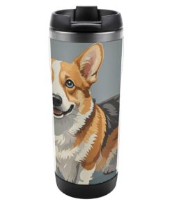 HETVBNS Corgi Pattern Tumbler Hot Cold Drinks Gym Office Leaktight Insulated