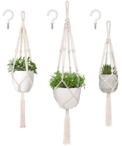 Mkouo 3stück Boho Deko für Innen und Außengewerbe mit Baumwollseil und Quasten 66cm/86cm/104cm