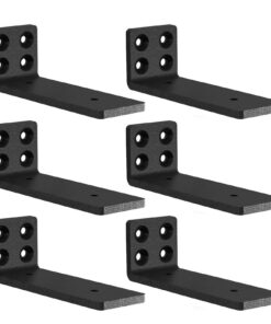 MLOQI 6 Stück Regalhalterung Schwarz für Schwerlast, perfekt für Küchen- und Garage-Räume. | MLOQI Metall Regalwinkel S
