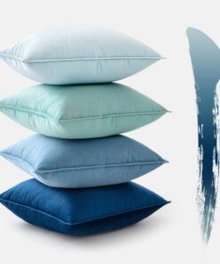 MIULEE Dekokissenbezug 40x40 cm 4er Set für Sofa Schlafzimmer Wohnzimmer Balkon flauschig Samt Farbverlauf