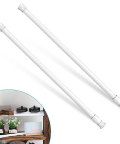 2 Stück Ausziehbare Kleiderstange - Verstellbar zur Optimierung des Schranks - Weiß | 40-70cm Teleskopstange Klemmstang