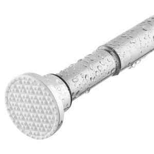 Ausziehbarer Teleskopstange 255CM Silber für Duschvorhang | Duschstange ohne Bohren 70-255CM Silber Klemmstange | Teles