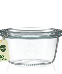 WECK 290ml Gläser Schalen 6er Set mit Deckeln – Stapelbar & Robust für Desserts und Einmachen