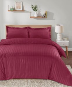 Casabella Luxuriöses Kingsize-Bettwäsche-Set mit Satin-Streifen für Das beste Schlafzimmererlebnis in Hotelqualität - Bu