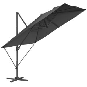 SONGMICS UV-Schutz Sonnenschirm, 270 x 270 cm, um 360° drehbar,GRAY GPU057G02 SONGMICS Ampelschirm, UV-Schutz UPF 50+,