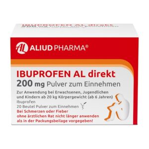 ALIUD PHARMA Ibuprofen Schmerzmittel direkt zum Einnehmen, 200 mg Pulver, 20 Beutel: Kopfschmerzen, Regelschmerzen, Fieb