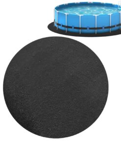 Rundes Pool-Bodentuch Ø460 cm – faltbare, robuste & wasserfeste Schutzmatte für aufblasbare Außenpools (schwarz)