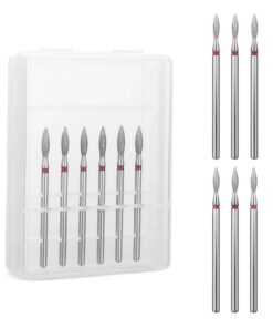 Flame Nagelfräser Bit Set 6 Stück Diamant Karbid Reinigungswerkzeug für Abgestorbene Nagelhaut Nagelbohrer Reinigung