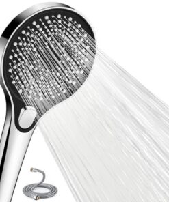 Hochdruck Duschkopf mit Schlauch Wassersparender Handbrause 1.5m Relaxation Version 120mm Antikalk Chrom