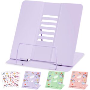 Kinderfreundlicher verstellbarer Leseständer, multifunktionales Metall-Gerät für iPad und Bücher(Lila) Verstellbarer L