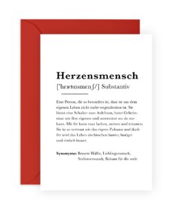 Central 23 Süße Valentinstagskarten für Paare – Herzensmensch – ideale Grußkarte für Ehemänner und Ehefrauen – für Hochz