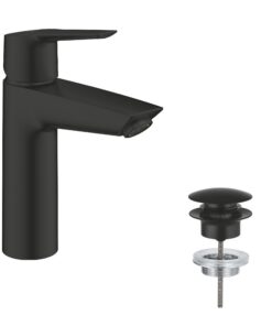 GROHE Start Schwarz Wassersparender Wasserhahn für das Bad mit Pop-Up Ablauf und 3in1 Werkzeug 235752432 GROHE Start S