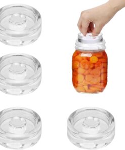 Glas Fermentiergewichte für Einmachgläser | 4er Set Ø 7cm rund | Breite Öffnung Gärung Gurken