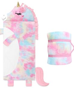 Kinder Schlafsack Abnehmbar Warm Flausch Elefant Doppelter Reißverschluss Indoor Outdoor