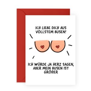Central 23 Freche Geburtstagskarte für Ihn – ICH LIEBE DICH AUS VOLLSTEM B*SEN – Jubiläumskarte für Freund, Ehemann