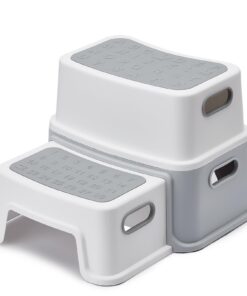 HOUSE DAY Tritthocker Kinder 2 Stufen (25cm) - Sichere Anti-Rutsch Anti-Kipp Tritthocker für Badezimmer Toilette