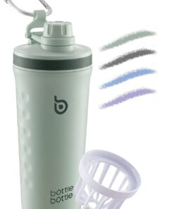 Bottlebottle Shaker Edelstahl 26oz BPA-frei Protein Shaker für Fitness Sportflasche mit Mischkugel (Grün) Bottlebottle