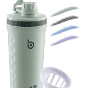 Bottlebottle Shaker Edelstahl 26oz BPA-frei Protein Shaker für Fitness Sportflasche mit Mischkugel (Grün) Bottlebottle