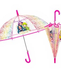 PERLETTI Regenschirm fuer Mädchen: Automatisch, Regenbogenfarben, Sicherer Aufbau | Kids, Farbig,(unique, lässig)