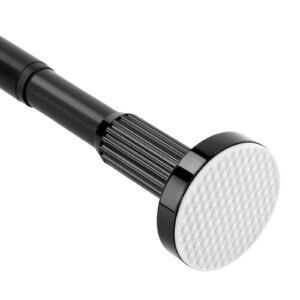 1 Stück Teleskopstange ohne Bohren zum Klemmen für Gardinen und Badezimmer, Schwarz 50-80cm, 25mm 1 Stück Ausziehbar V