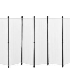 Raumteiler Huesca 6-teilig - Sichtschutz für Wohnzimmer und Büro - Weiß 6-TLG. 300x171cm