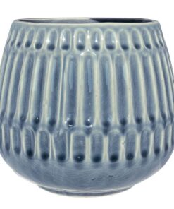 Nordring Retro Keramik Blumentopf dunkelgrau L (16,5 cm ø) für ZimmerpflanzenVintage Pflanzbecher