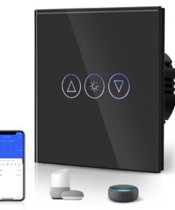 BSEED Smart Alexa Lichtschalter mit Touch Control für Wohnzimmer Schwarz | BSEED WIFI Touch-Control Dimmer Schaltfläche