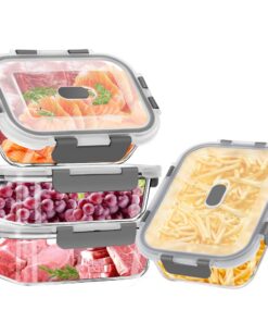 Glasbehälter mit Deckel 640ML - Frischhaltedosen für Lebensmittel - Meal Prep Boxen Glas Spülmaschinen & Gefrierschrankf