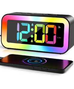Digitaler Wecker Kinder mit RGB-Nachtlicht und lautem Alarm | Dimmbarer Anzeige und Schlummerfunktion bei lauten Alarms