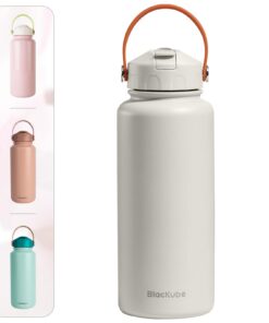 Blackube Edelstahl Trinkflasche BPA-Frei - Große Thermosflasche für Active Outdoor-Athleten - Europäische Qualität 1L-Th