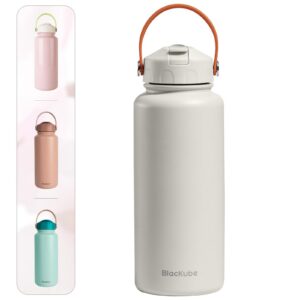 Blackube Edelstahl Trinkflasche BPA-Frei - Große Thermosflasche für Active Outdoor-Athleten - Europäische Qualität 1L-Th