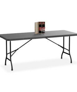 Relaxdays wasserfester Campingtisch, klappbar, für 8 Personen, graublau, HBT: 72 x 180 x 74 cm