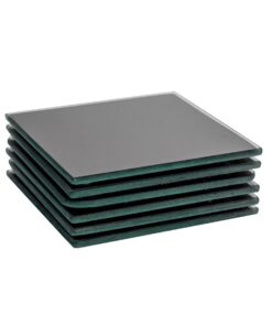 Harbour Housewares Quadratglas Untersetzer Schwarz 10cm 6er Pack