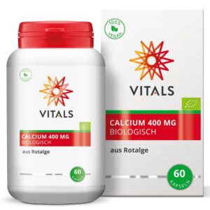 Calcium Biologisch + Calcium + Erwachsene + Essen + Bio Rotalge Nachoviskung + 400 mg + 60 Kapseln + Bio Rotalge Calcium