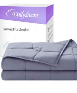Dailydream Therapie Gewichtsdecke | 135x200 | 4,5 kg Grau | Baumwolle | Glasperlenfüllung | schwer zur Beruhigung | Weig