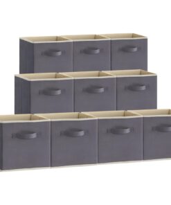 Lifewit Faltbar Aufbewahrungswürfel Boxen für Kisten Kallax Regal - Grau, 33 x 38 x 33 cm, Recycled Vliesstoff, 10 Stück