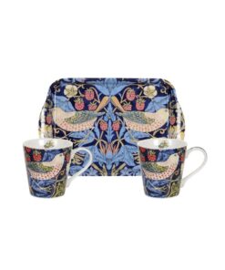 Portmeirion Home & Gifts Strawberre Dieb Blauer Tassen & Tischettenset, 3 Stück (Pack of 1)